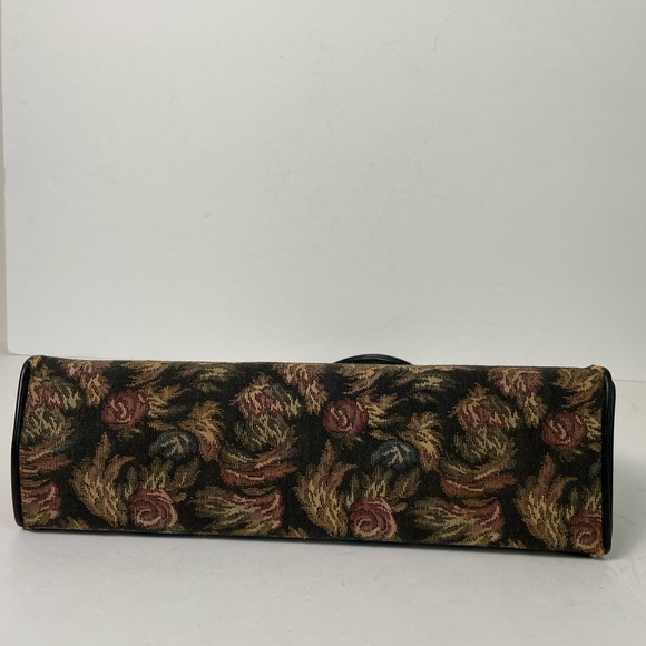 Vintage 50s Dover USA Kiss Lock Floral Tapestry Grannycore Structured Purse Bag - Picture 6 of 16